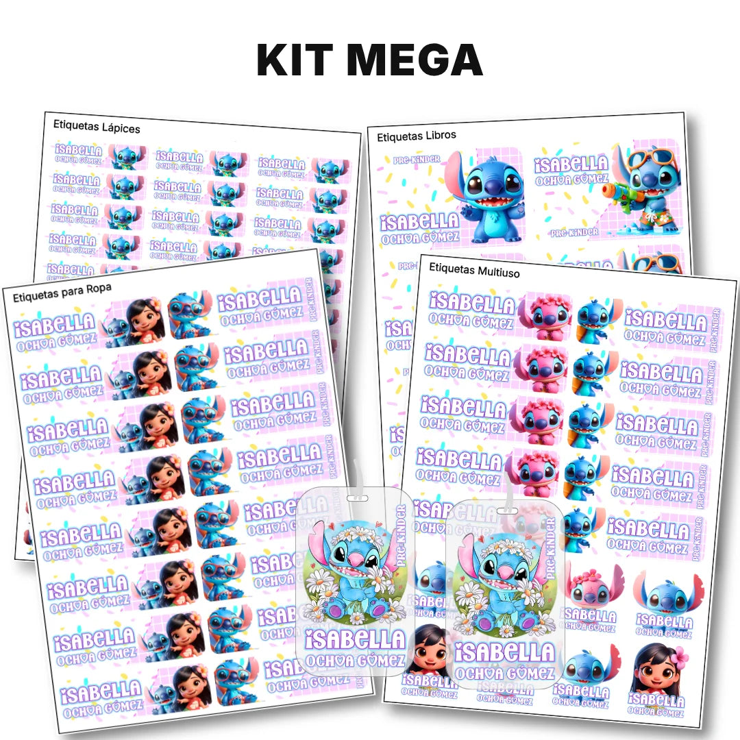 Monstruito Rosa – Etiquetas Escolares Personalizadas