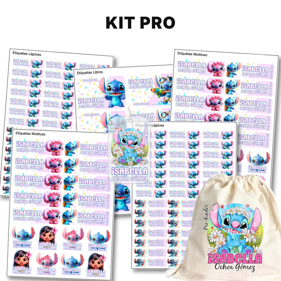 Monstruito Rosa – Etiquetas Escolares Personalizadas