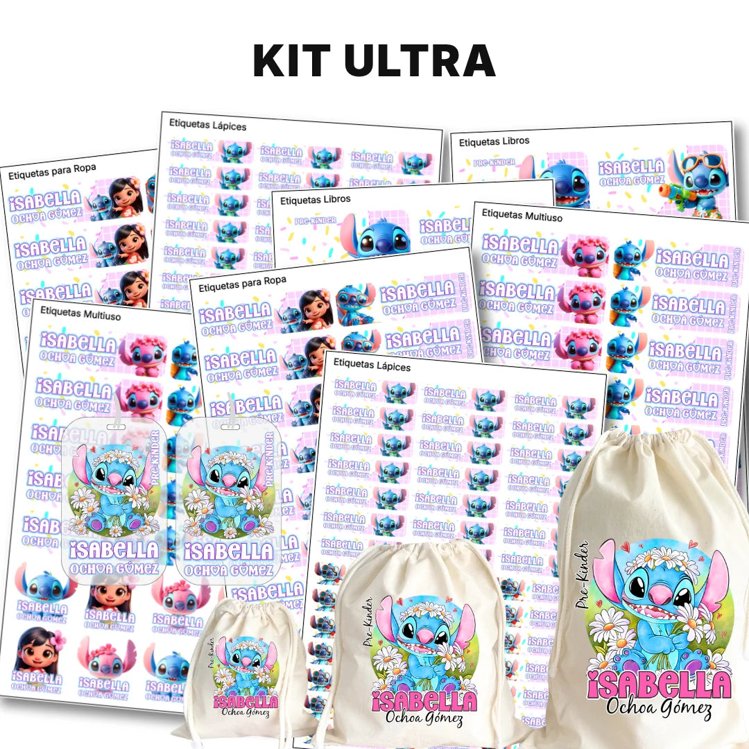 Monstruito Rosa – Etiquetas Escolares Personalizadas