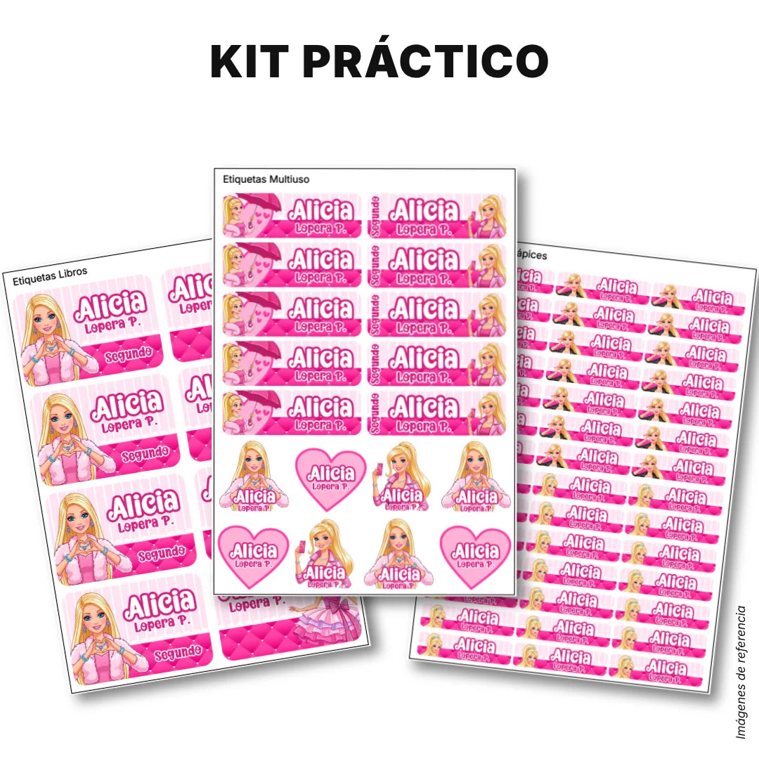 Muñeca Glam – Etiquetas Escolares Personalizadas