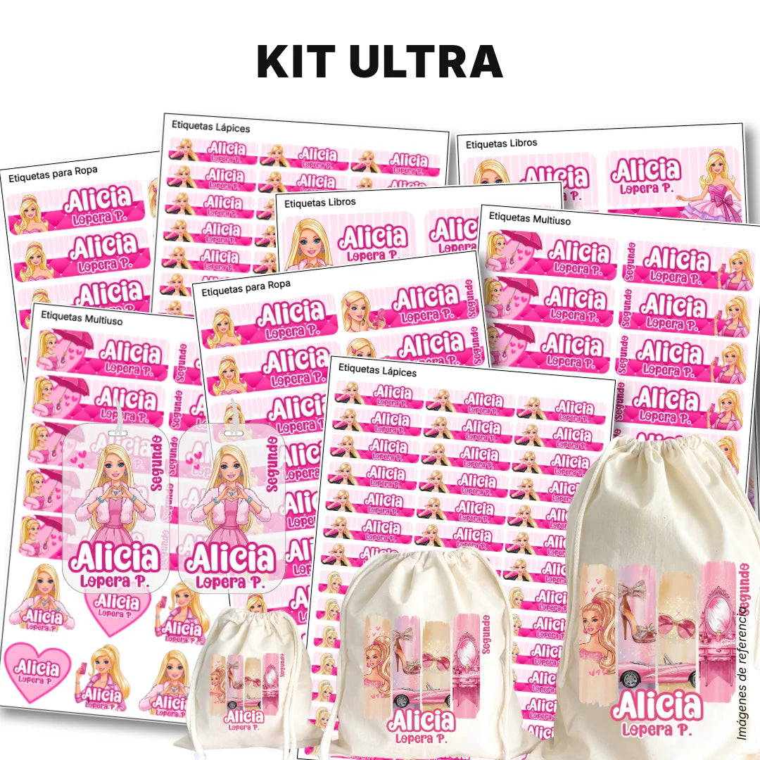 Muñeca Glam – Etiquetas Escolares Personalizadas