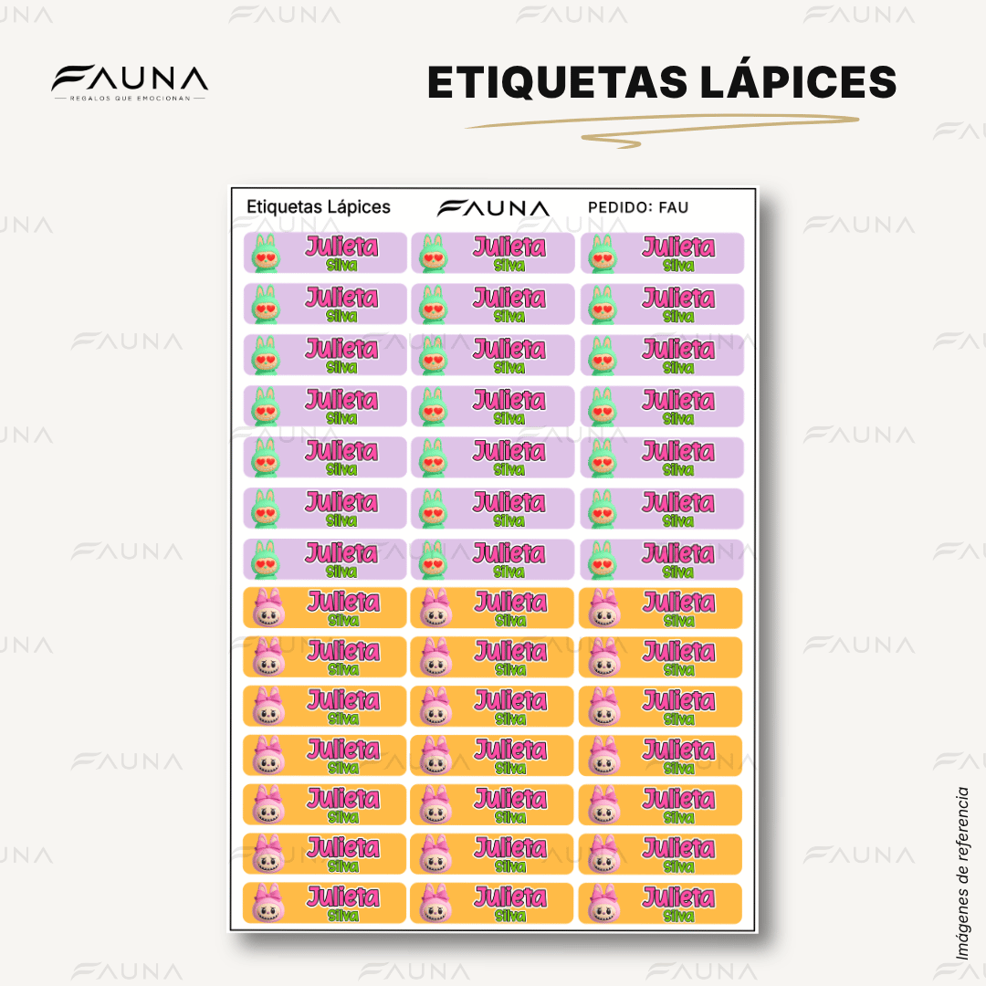 Muñeca Kawaii Colorida 🌈 - Etiquetas Escolares Premium Personalizadas