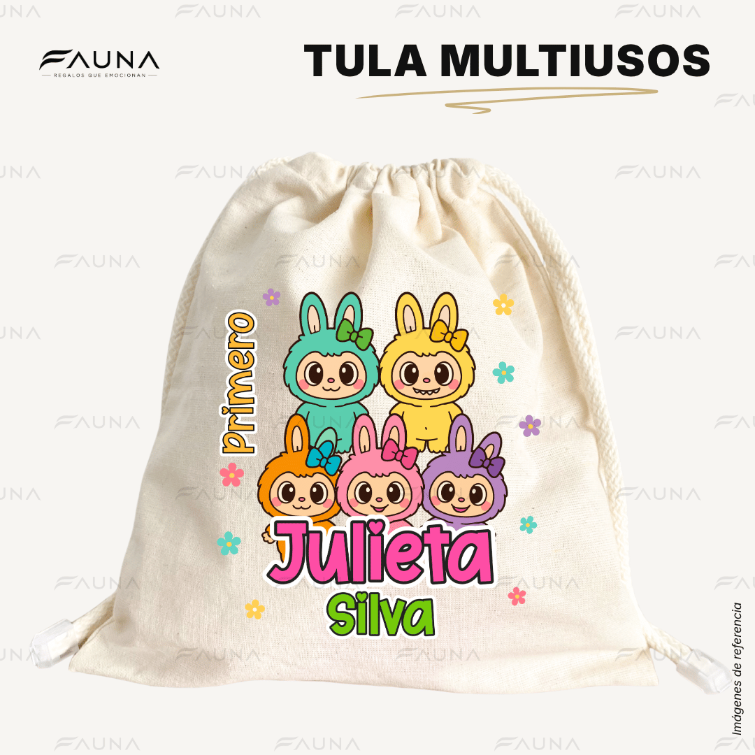 Muñeca Kawaii Colorida 🌈 - Etiquetas Escolares Premium Personalizadas