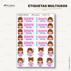 Niñas Kawaii 🌸 - Etiquetas Escolares Premium Personalizadas