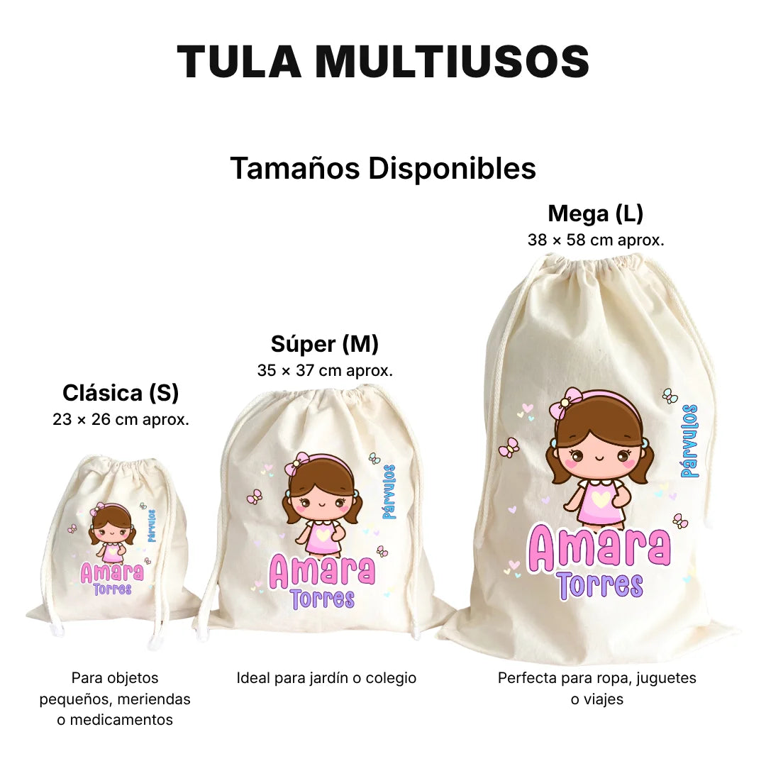 Niñas Kawaii – Etiquetas Escolares Personalizadas