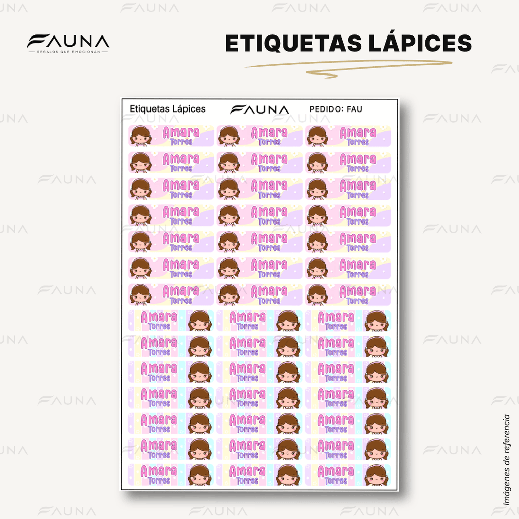 Niñas Kawaii 🌸 - Etiquetas Escolares Premium Personalizadas