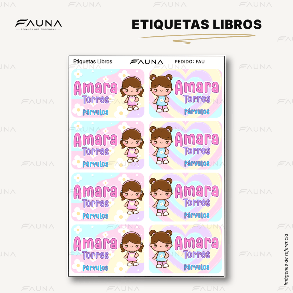 Niñas Kawaii 🌸 - Etiquetas Escolares Premium Personalizadas