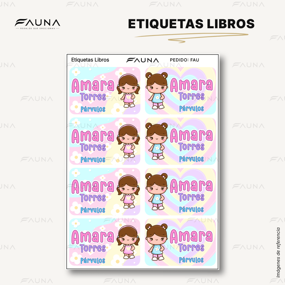 Niñas Kawaii 🌸 - Etiquetas Escolares Premium Personalizadas