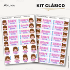 Niñas Kawaii 🌸 - Etiquetas Escolares Premium Personalizadas