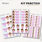 Niñas Kawaii 🌸 - Etiquetas Escolares Premium Personalizadas