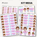Niñas Kawaii 🌸 - Etiquetas Escolares Premium Personalizadas