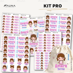 Niñas Kawaii 🌸 - Etiquetas Escolares Premium Personalizadas