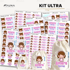 Niñas Kawaii 🌸 - Etiquetas Escolares Premium Personalizadas