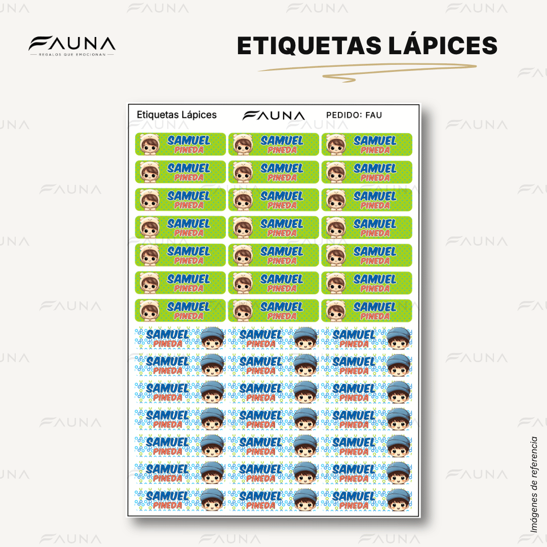 Niños Kawaii 🌟 - Etiquetas Escolares Premium Personalizadas