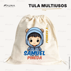Niños Kawaii 🌟 - Tula personalizada para niño – multiusos con nombre