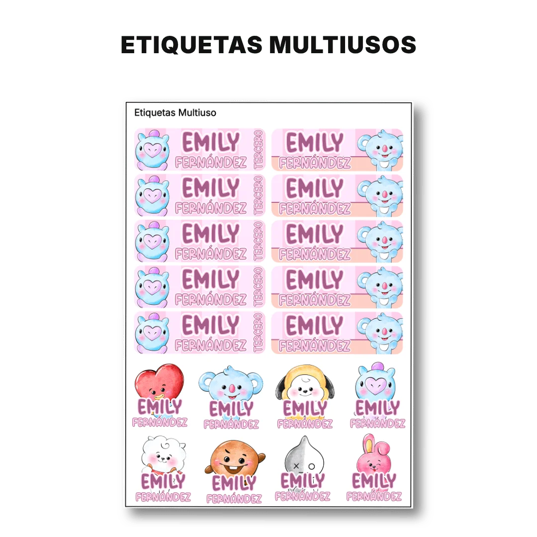 Pandilla Army – Etiquetas Escolares Personalizadas