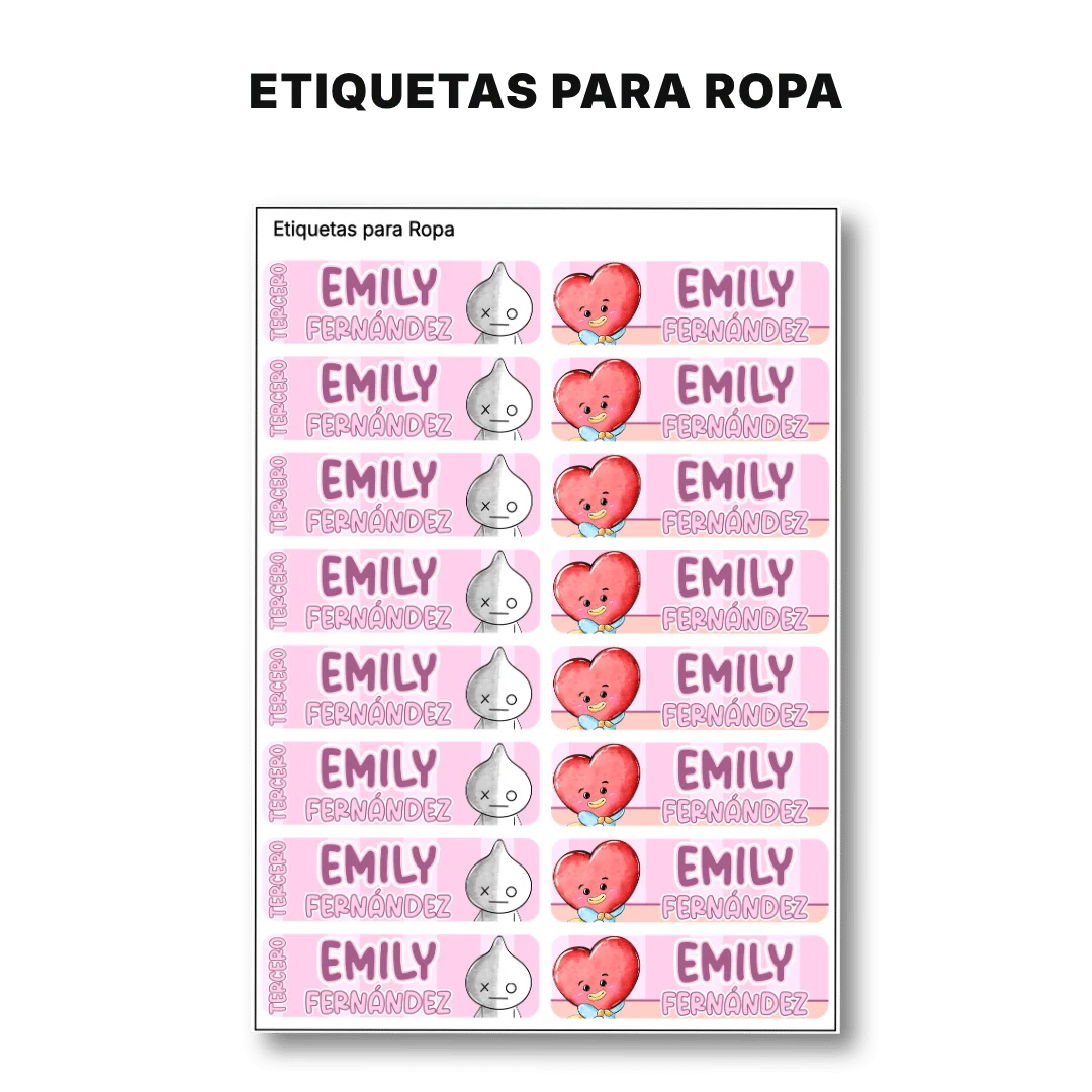 Pandilla Army – Etiquetas Escolares Personalizadas
