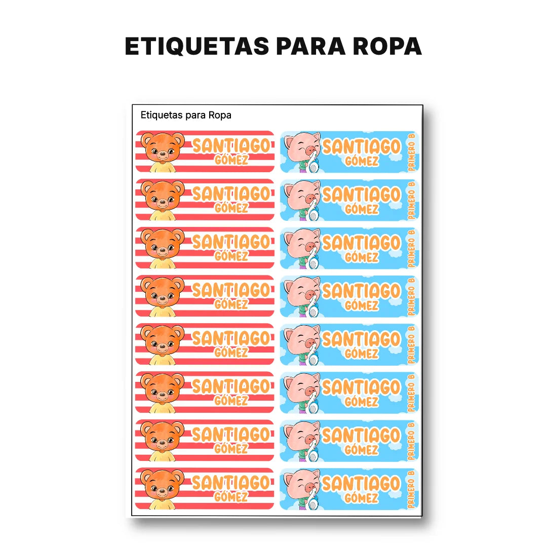 Payasito Feliz – Etiquetas Escolares Personalizadas