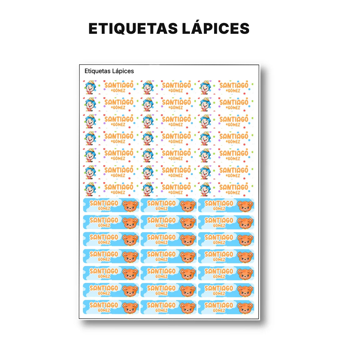 Payasito Feliz – Etiquetas Escolares Personalizadas