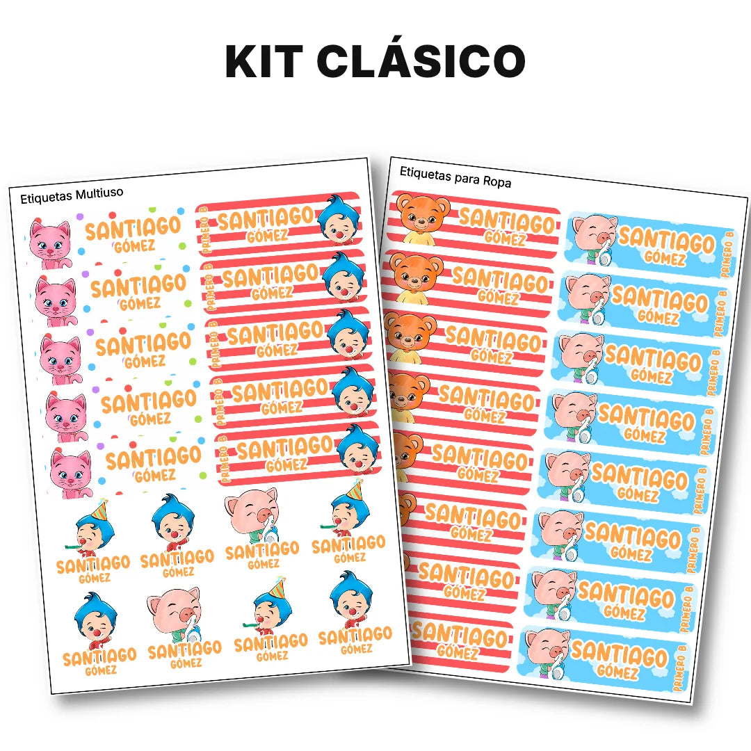 Payasito Feliz – Etiquetas Escolares Personalizadas