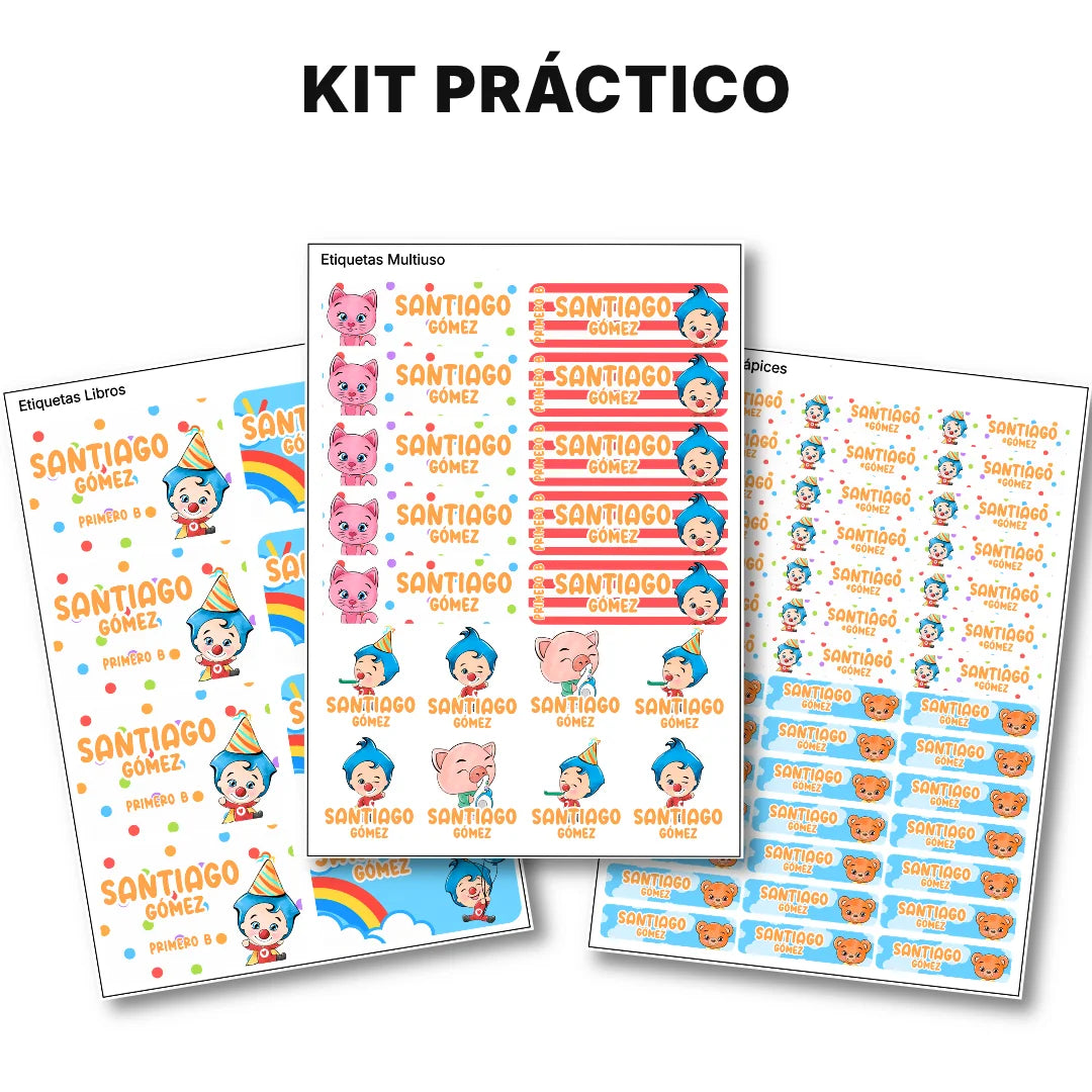 Payasito Feliz – Etiquetas Escolares Personalizadas