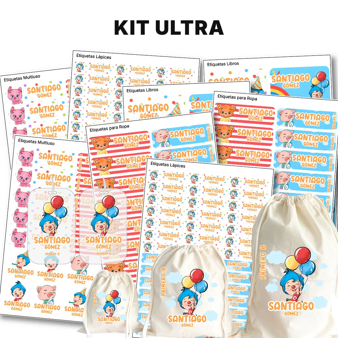 Payasito Feliz – Etiquetas Escolares Personalizadas