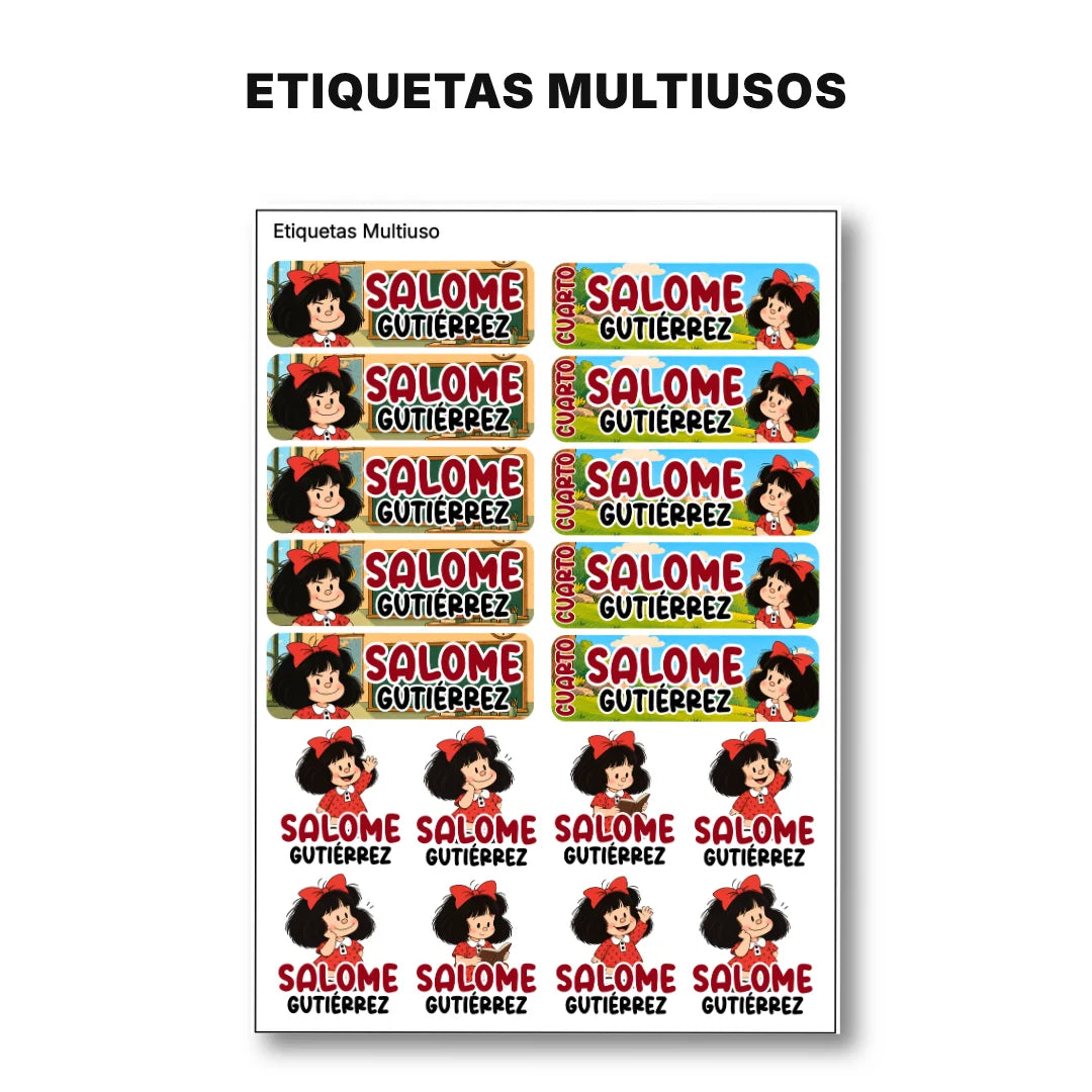 Pequeña Filósofa  – Etiquetas Escolares Personalizadas