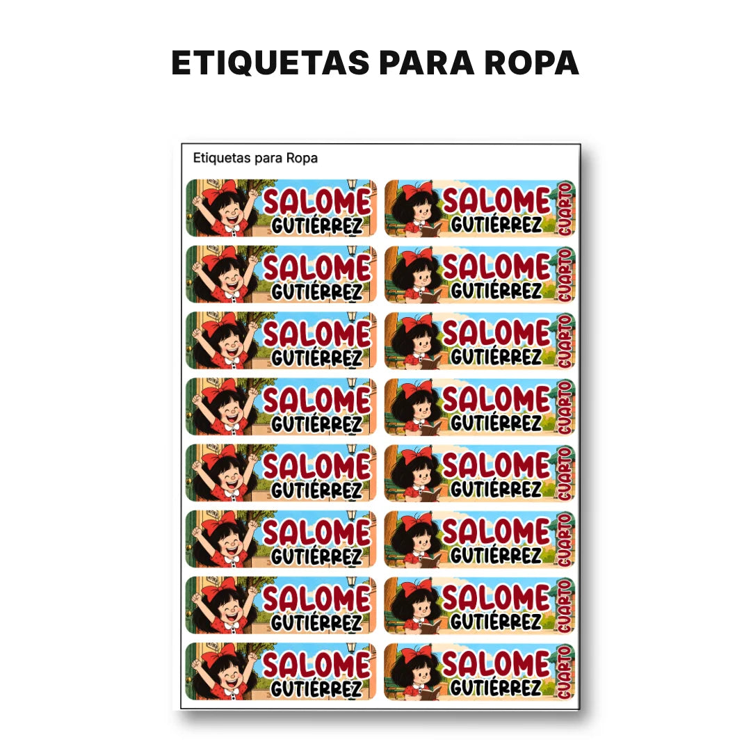 Pequeña Filósofa  – Etiquetas Escolares Personalizadas