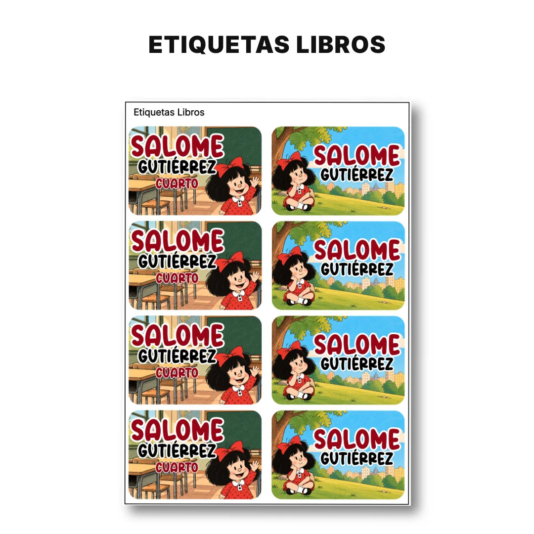 Pequeña Filósofa  – Etiquetas Escolares Personalizadas
