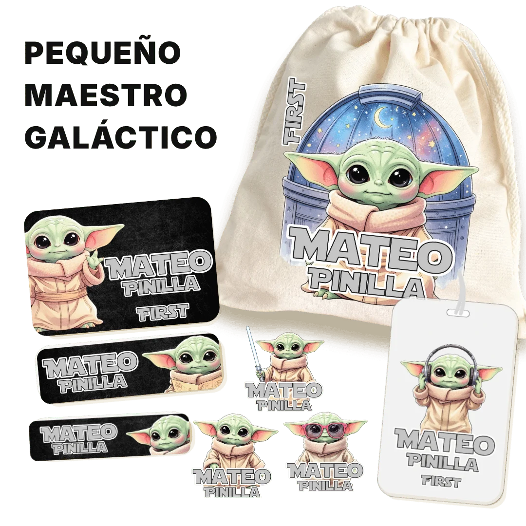 Pequeño Maestro Galáctico – Etiquetas Escolares Personalizadas