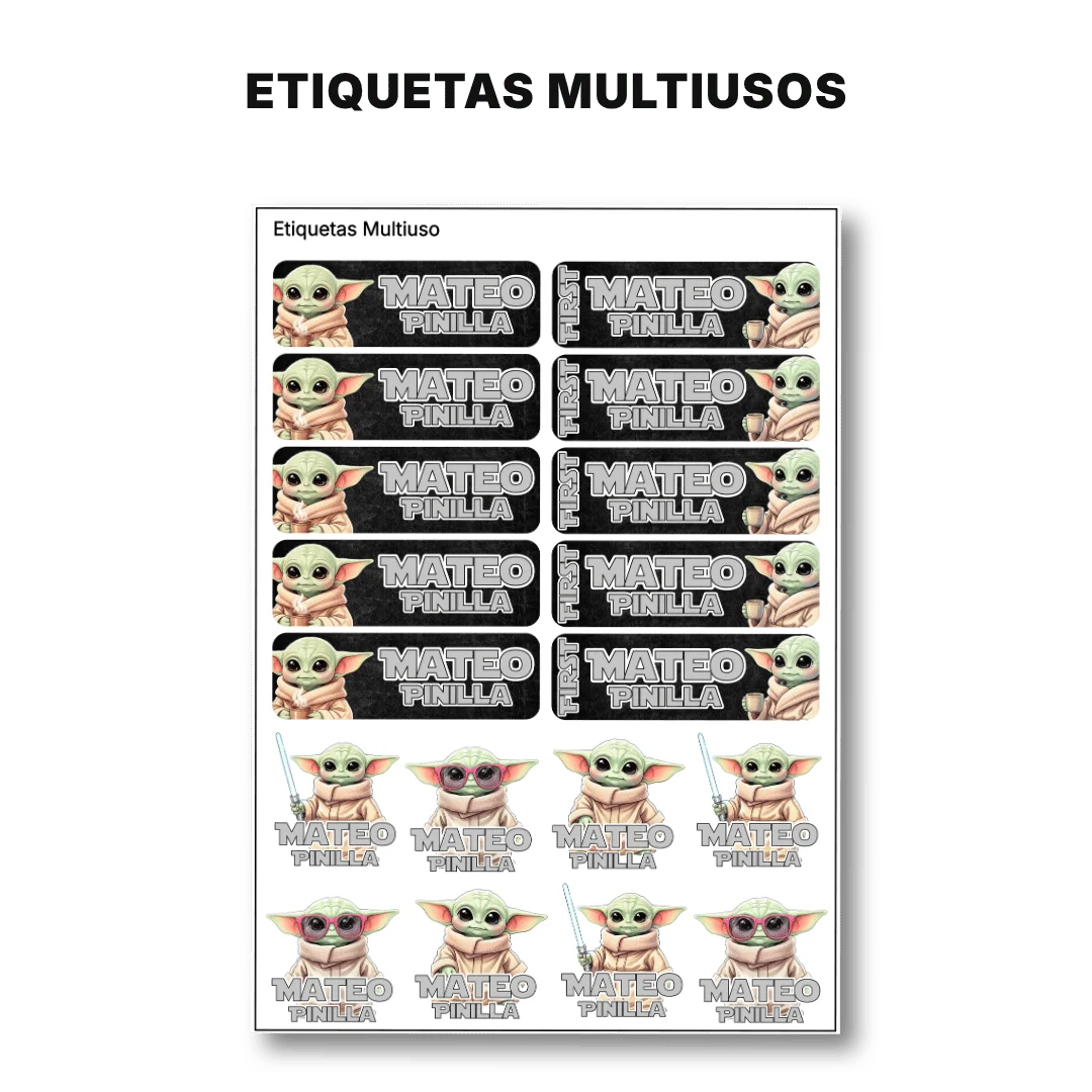 Pequeño Maestro Galáctico – Etiquetas Escolares Personalizadas