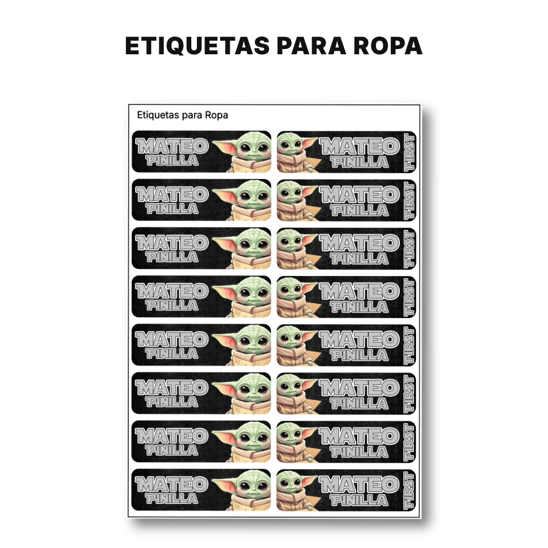 Pequeño Maestro Galáctico – Etiquetas Escolares Personalizadas