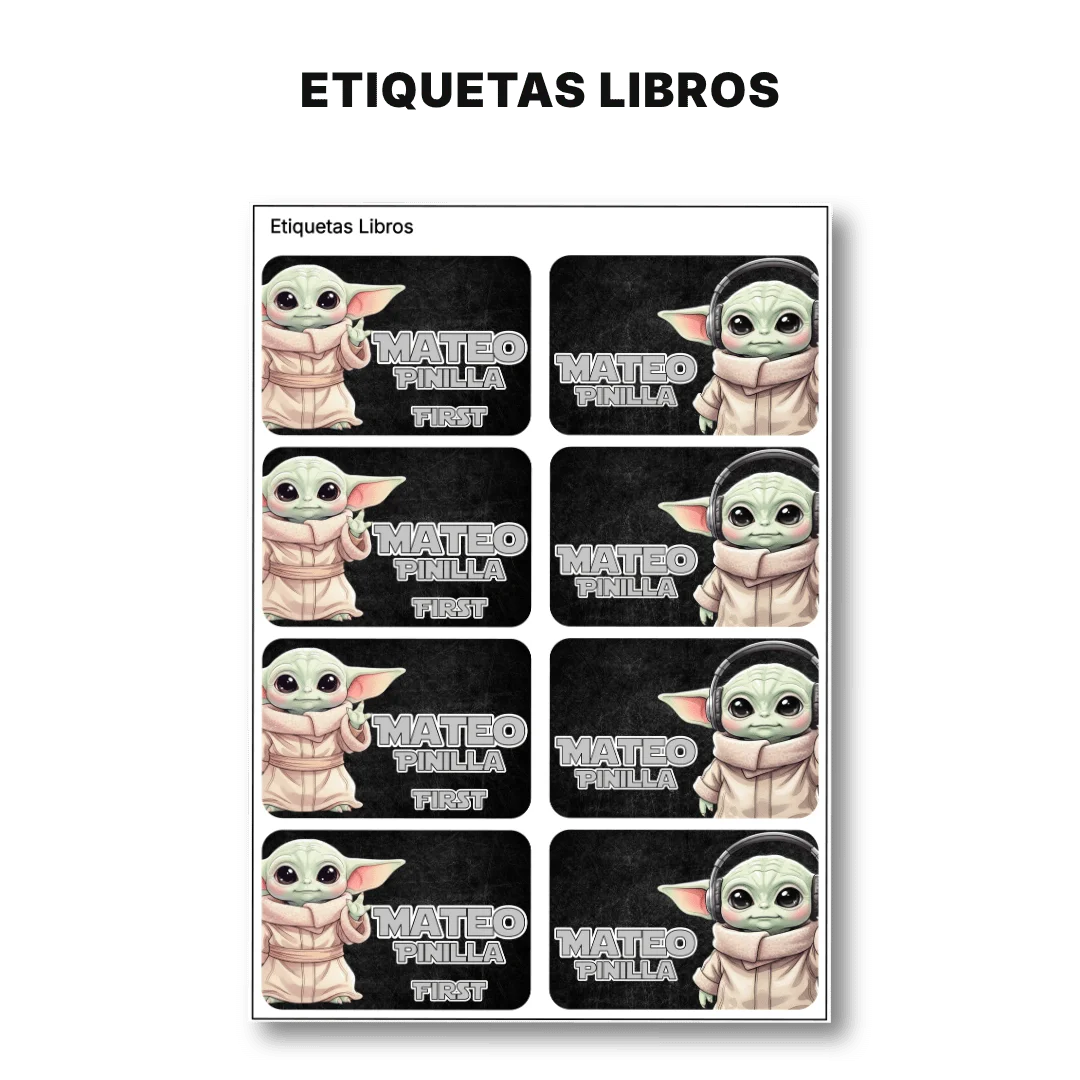 Pequeño Maestro Galáctico – Etiquetas Escolares Personalizadas