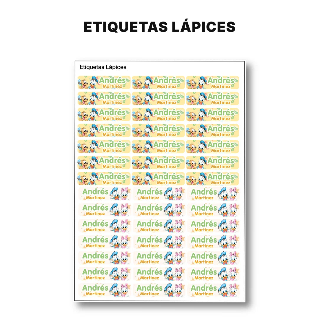 Pequeños Amigos – Etiquetas Escolares Personalizadas