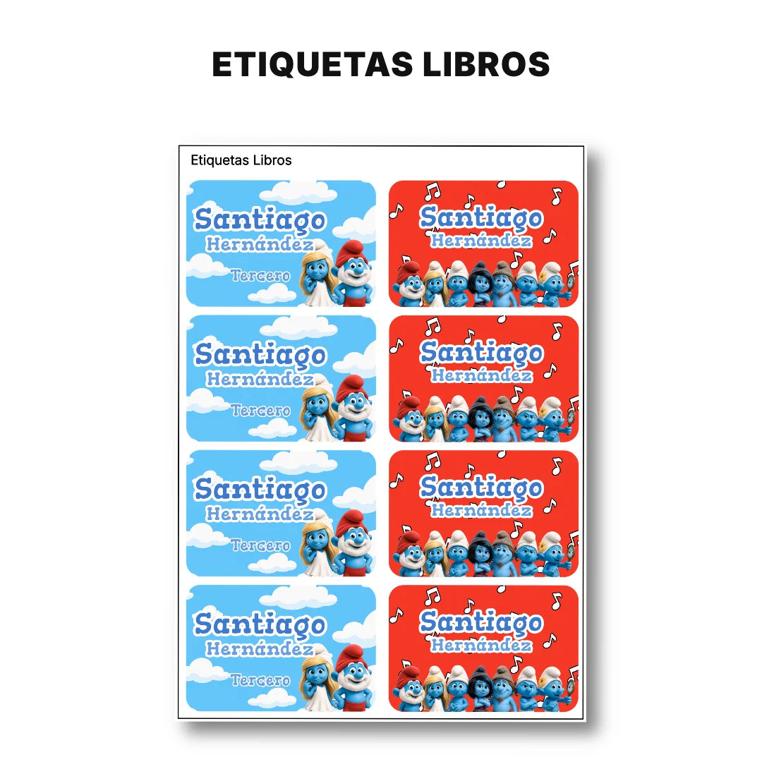 Pequeños Azules – Etiquetas Escolares Personalizadas