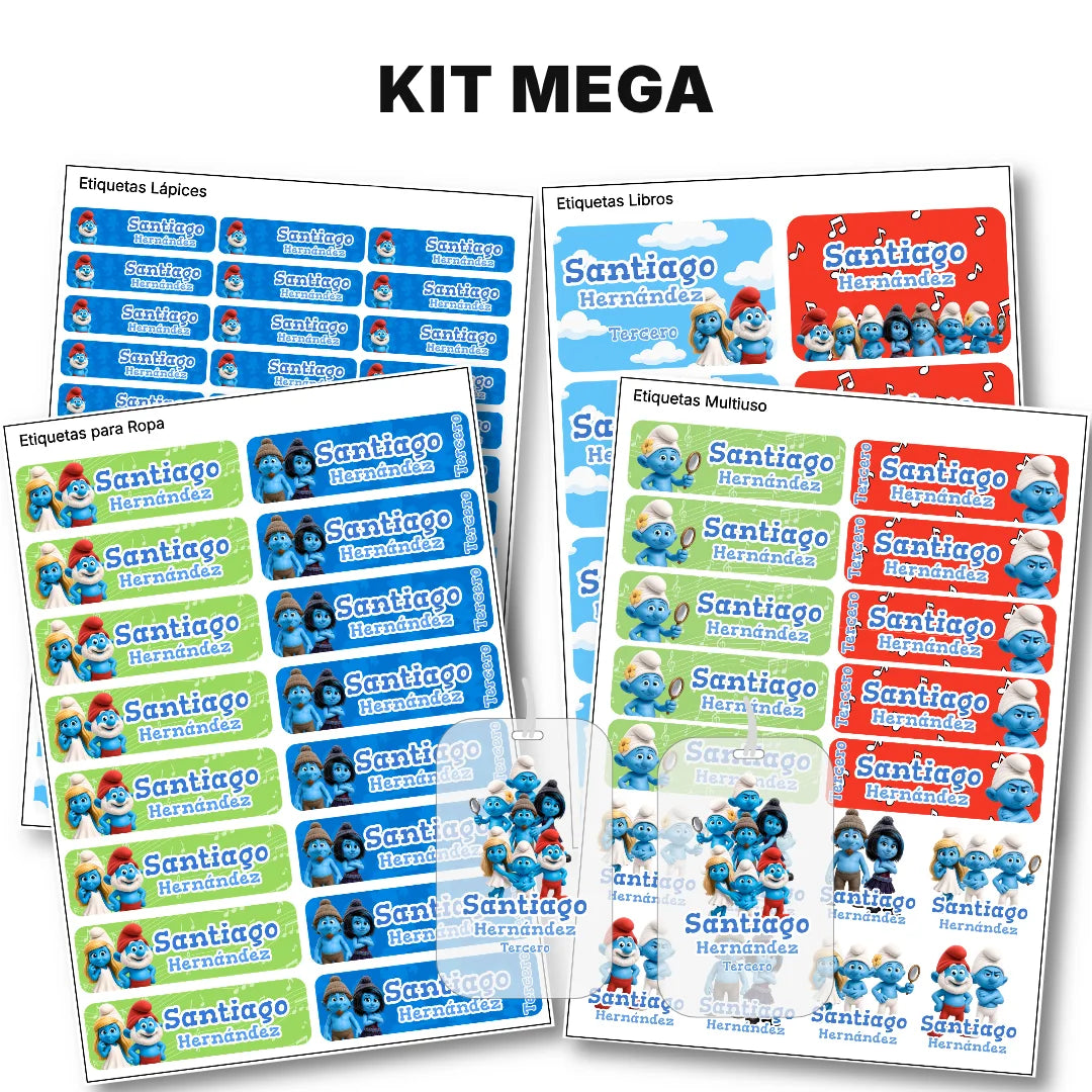Pequeños Azules – Etiquetas Escolares Personalizadas