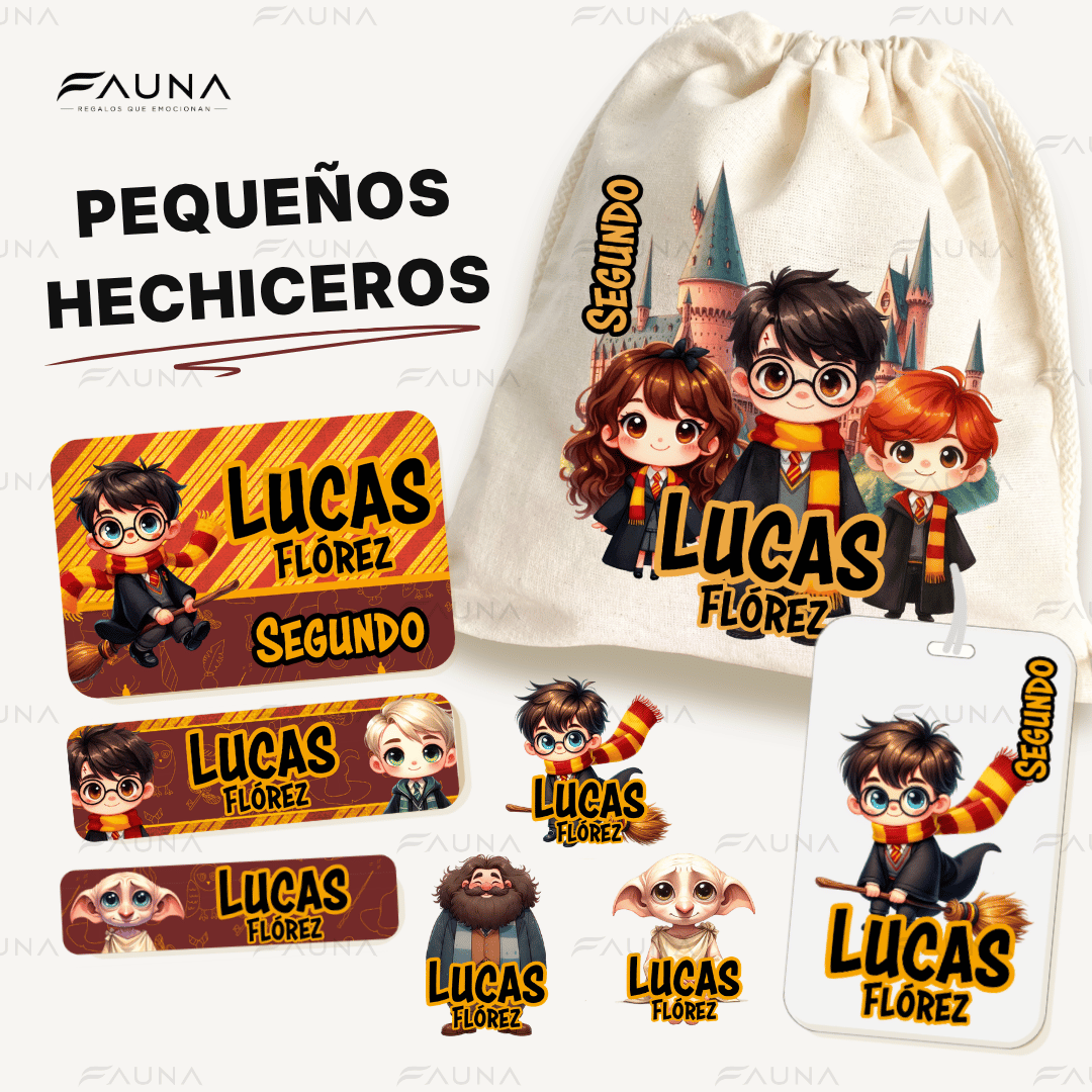 Pequeños Hechiceros – Etiquetas Escolares Personalizadas