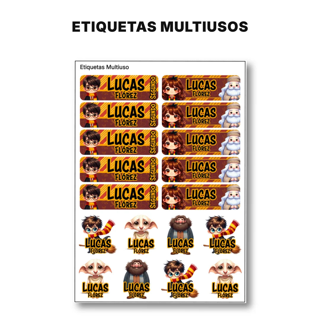 Pequeños Hechiceros – Etiquetas Escolares Personalizadas