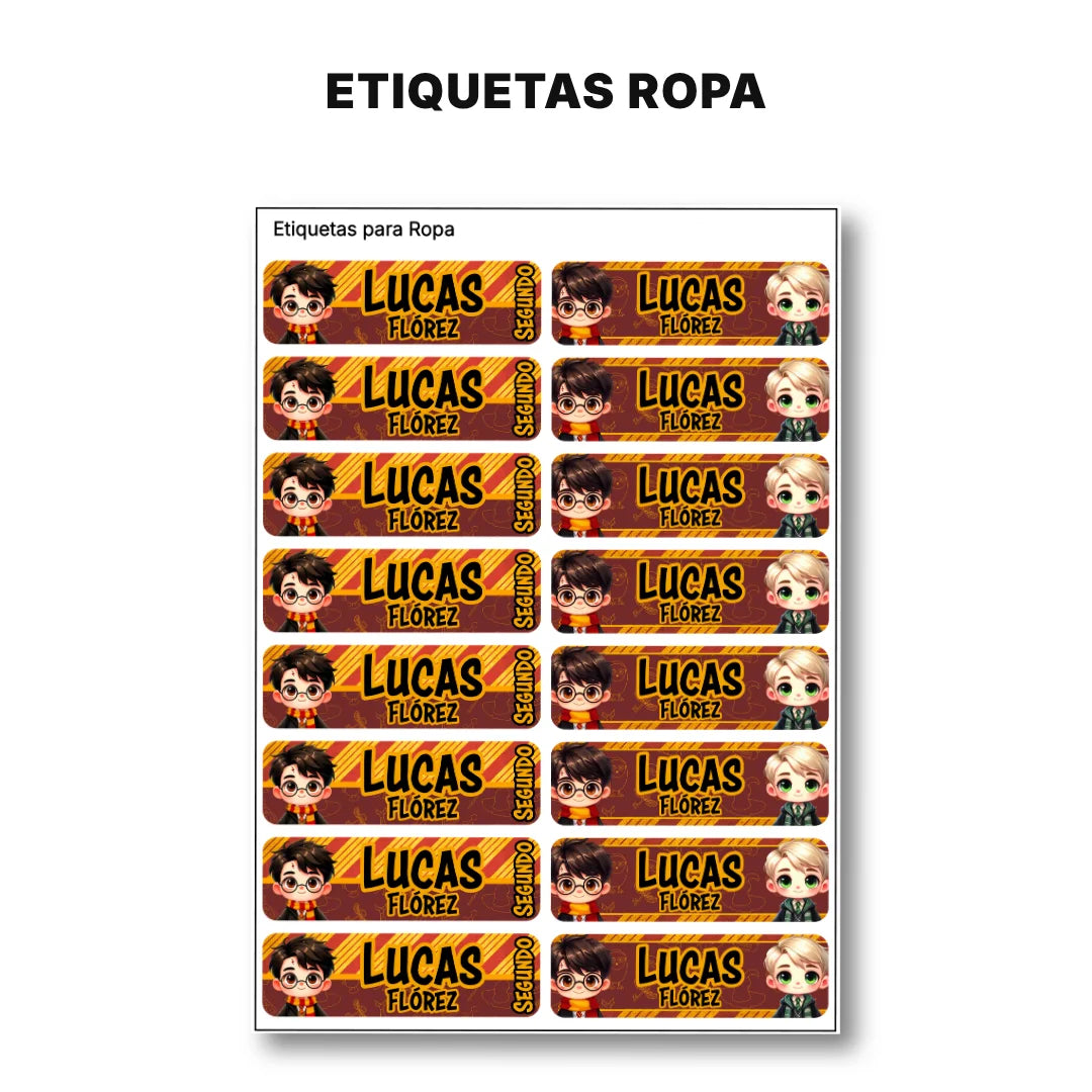 Pequeños Hechiceros – Etiquetas Escolares Personalizadas