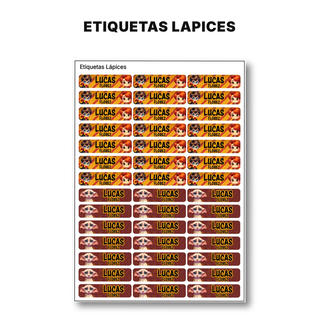 Pequeños Hechiceros – Etiquetas Escolares Personalizadas