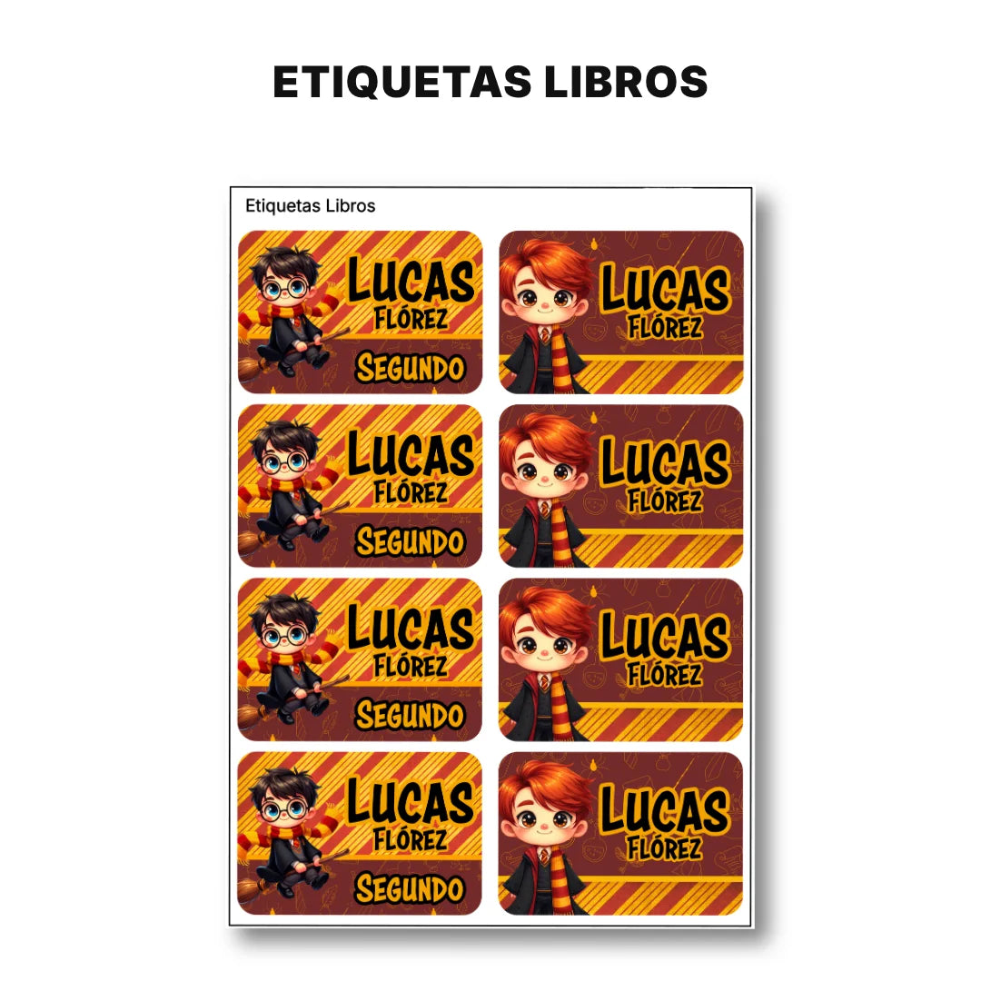 Pequeños Hechiceros – Etiquetas Escolares Personalizadas