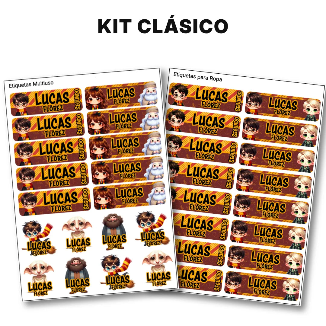 Pequeños Hechiceros – Etiquetas Escolares Personalizadas