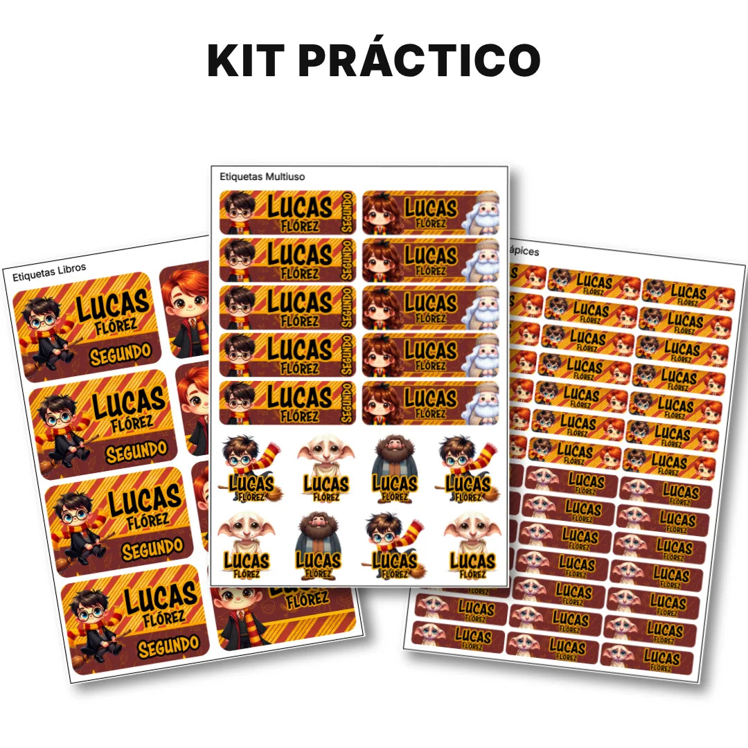 Pequeños Hechiceros – Etiquetas Escolares Personalizadas