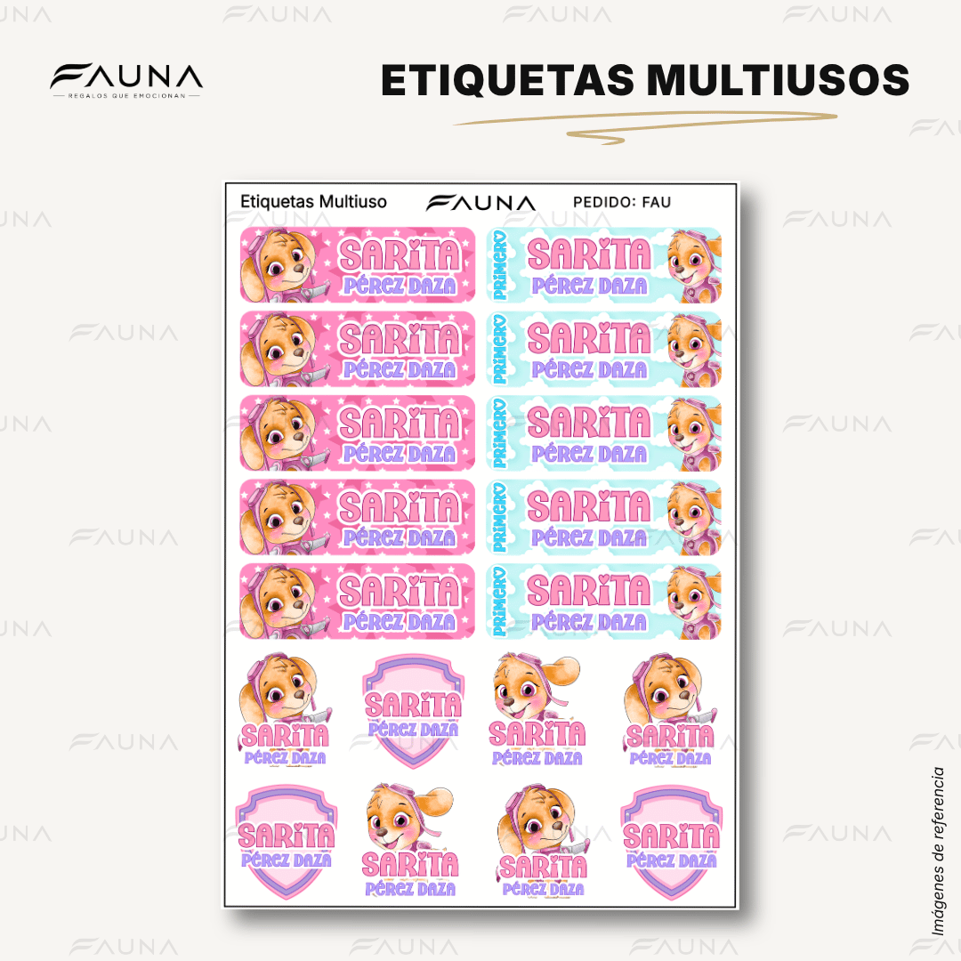 Perrita Piloto Aventurera 💗 - Etiquetas Escolares Premium Personalizadas