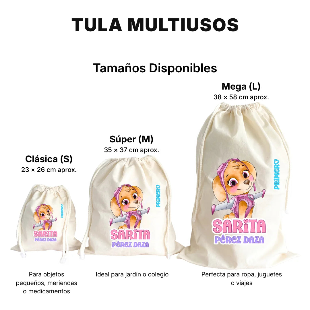 Perrita Piloto Aventurera – Tula Multiusos Personalizada
