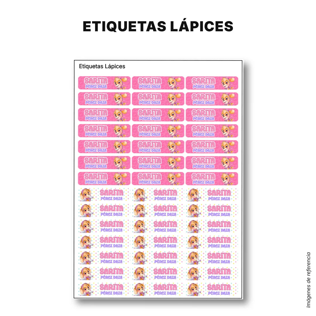 Perrita Piloto Aventurera – Etiquetas Escolares Personalizadas
