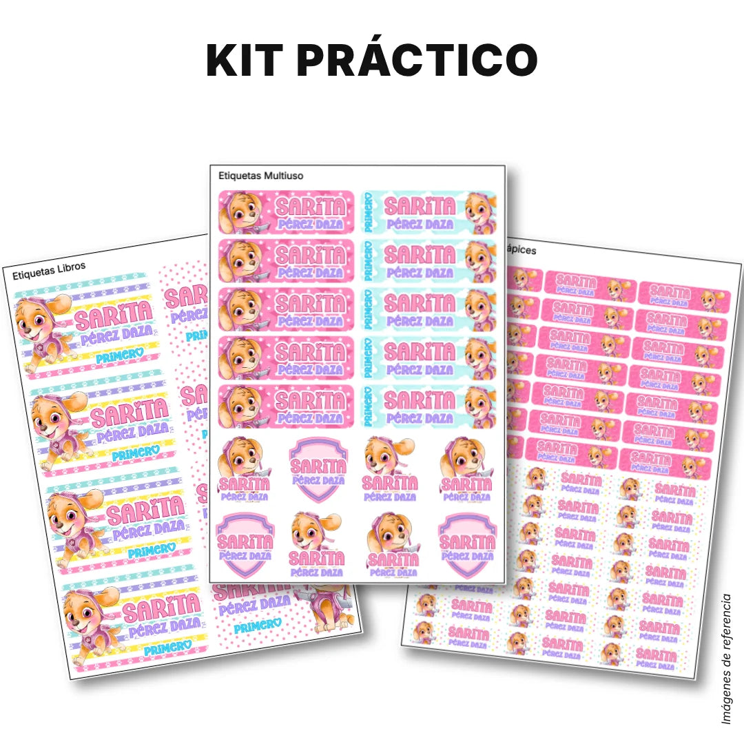 Perrita Piloto Aventurera – Etiquetas Escolares Personalizadas
