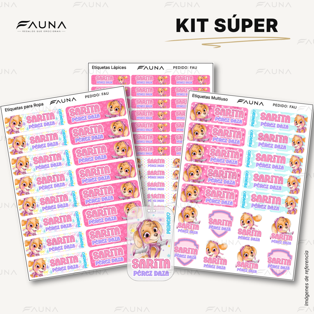 Perrita Piloto Aventurera 💗 - Etiquetas Escolares Premium Personalizadas