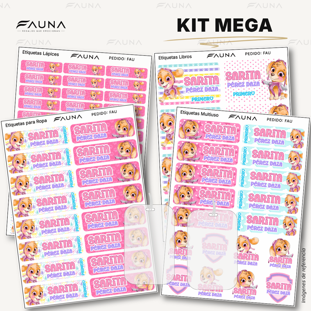 Perrita Piloto Aventurera 💗 - Etiquetas Escolares Premium Personalizadas