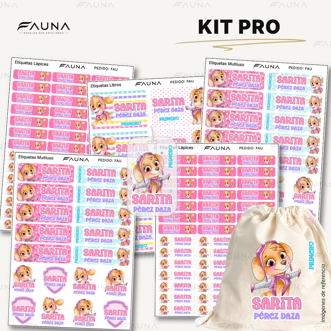 Perrita Piloto Aventurera 💗 - Etiquetas Escolares Premium Personalizadas